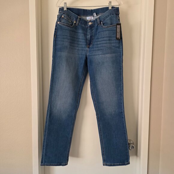 NEW D&Co Denim & Company Women's Denim  Blue Jeans 5 Pockets Stretch Size 14 - Picture 1 of 8